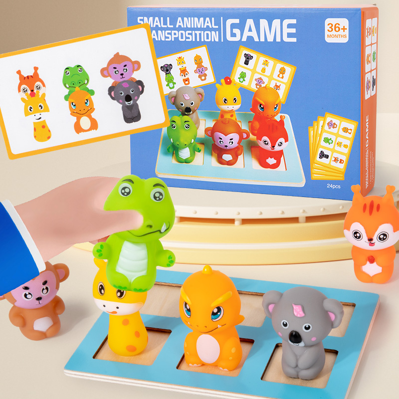 Montessori Educational Wooden Animal Swap Game Toy for Children's Shape Matching Color Recognition Early Learning CPC CE