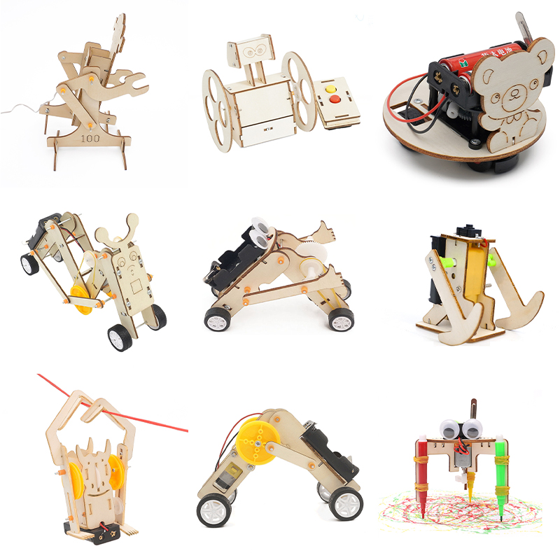 Popular Wooden Robotic Building Kit Steam Electric Projects Engineering Set Diy Stem Science Toy for School