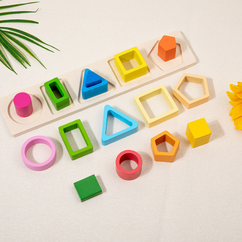 Montessori Toys for 1 2 3 Year Old Boys Girls-Wooden Sorting Stacking Toys for Baby Toddlers Educational Shape Color Sorter