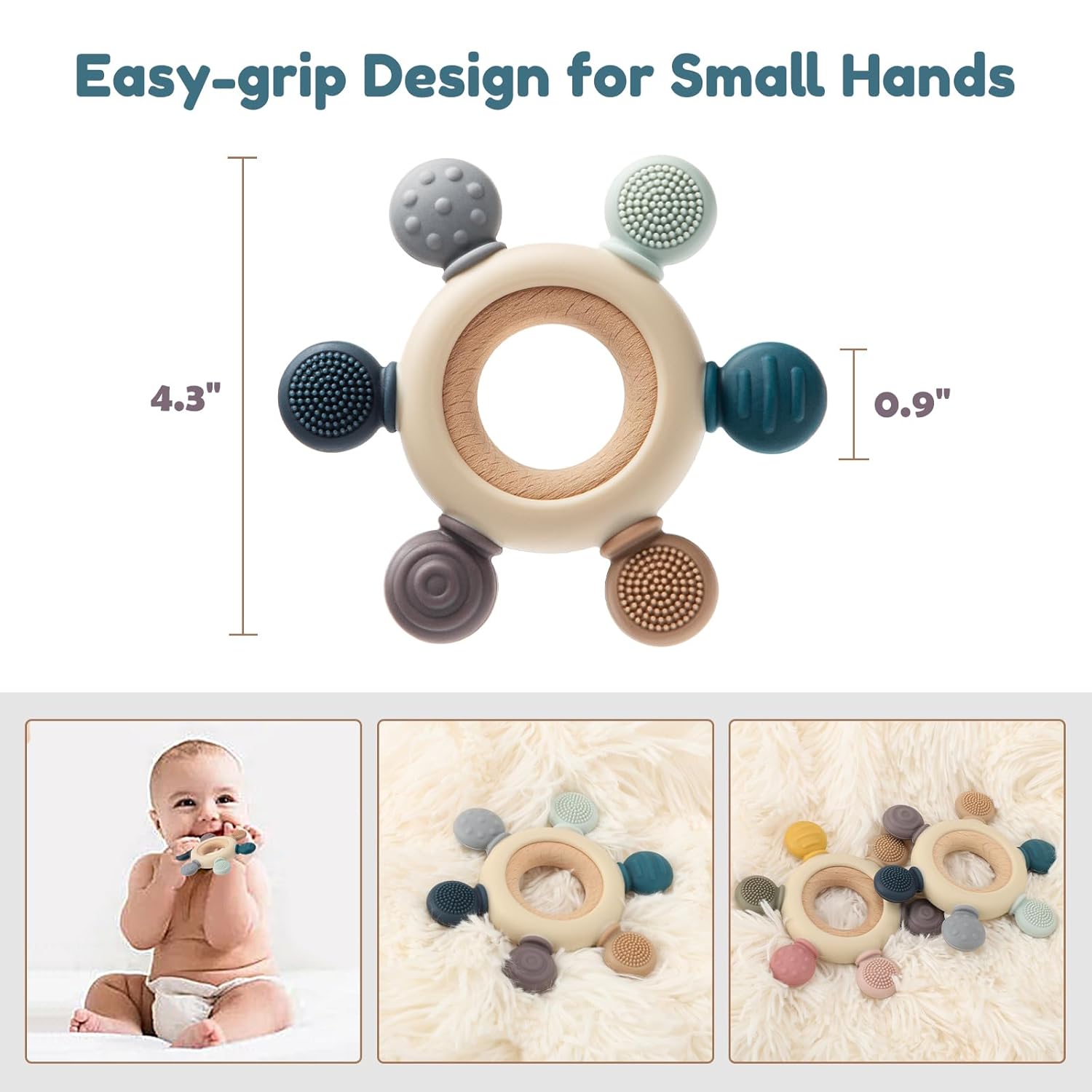 BPA-Free Baby Teether Ball Sensory Toy for Newborn Infants 1 Year Old Boys and Girls Infant Gifts