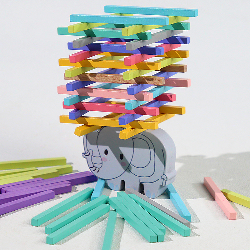 Montessori Children's Wooden Math Counting Building Blocks Stick Stacking Game Educational Teaching Aids Learning Toys for Kids