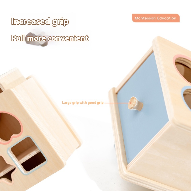 Montessori Wood Coin Box Educational Toy for Infants &amp; Children Color Recognition &amp; Shape Matching Early Education