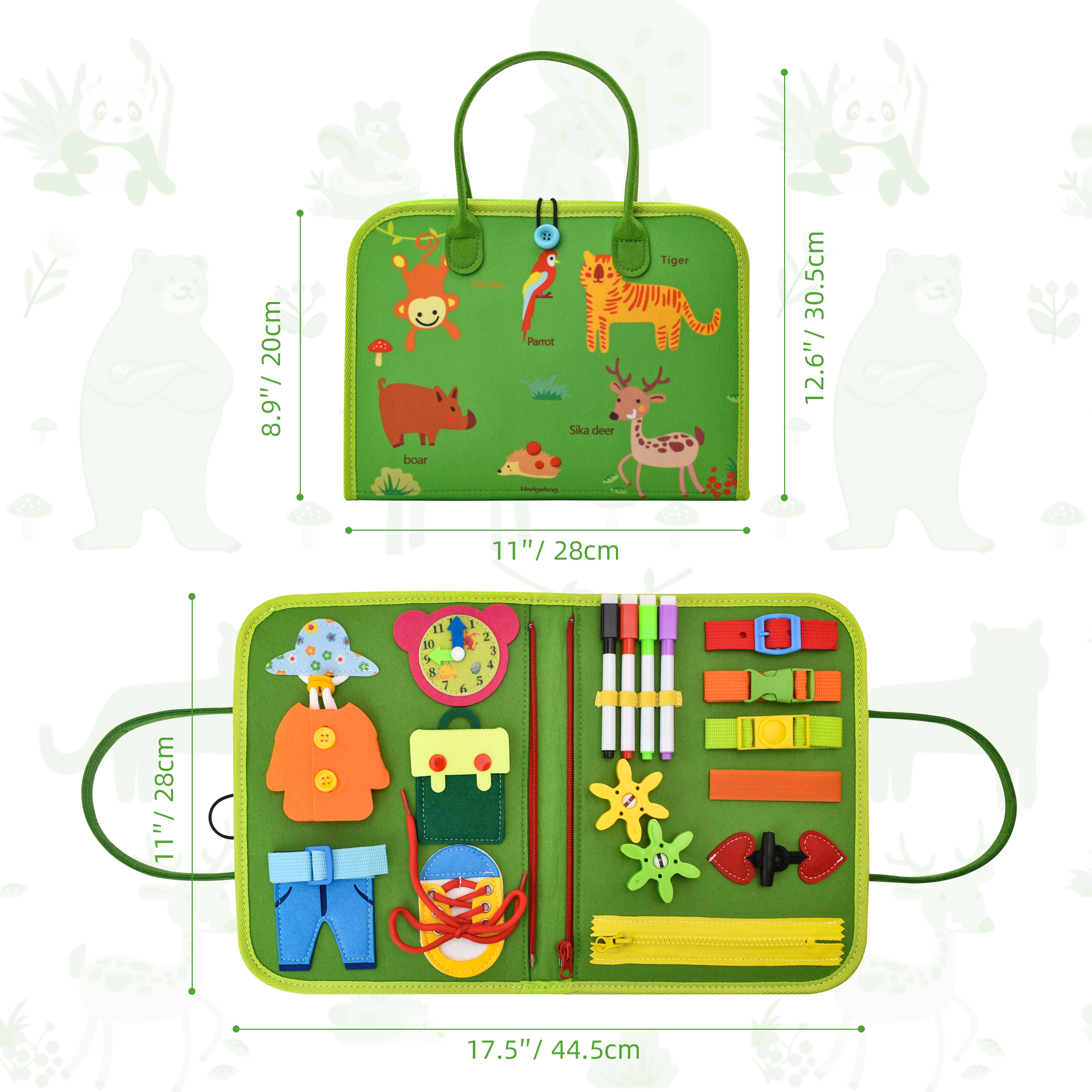 Felt Busy Board For Toddlers Educational Montessori Felt Busy Board Toddler Activities Kids Busy Book For 1 2 3 4 5 Years Old