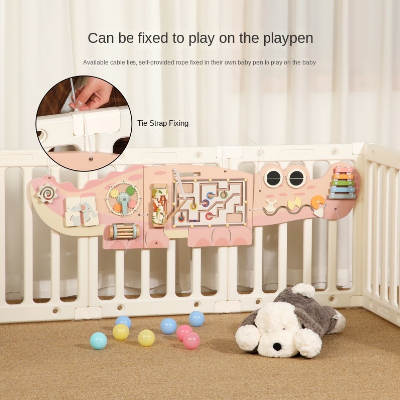 Montessori Busy Sensory Board Educational Activity Cube Wood LK-BRAND Unisex Daycare Playroom Furniture Interactive Travel Toys