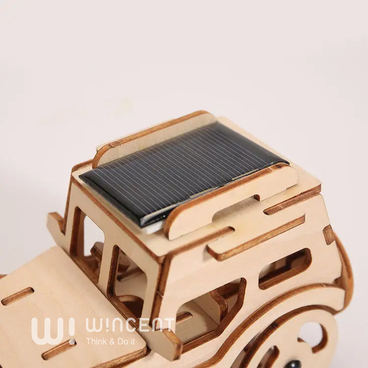 Wincent 3d Wooden Puzzle Solar Powered Car Off Road Diy Model Kit Stem Educational Toy Science Project Kids Gift