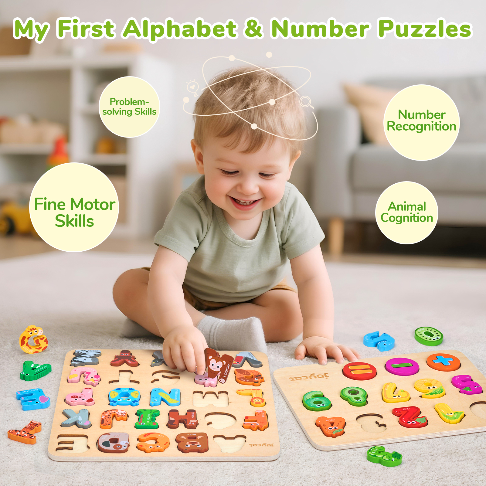 Joycat Wholesale Kids Early Educational Cognition Custom Wooden Abc Learning Alphabet Peg Puzzles