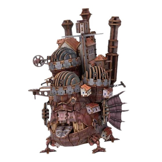 3D Wooden Puzzle Moving Castle Wooden Assembly Model Building Block Toy Anime Ornament Figurine 3D Puzzle
