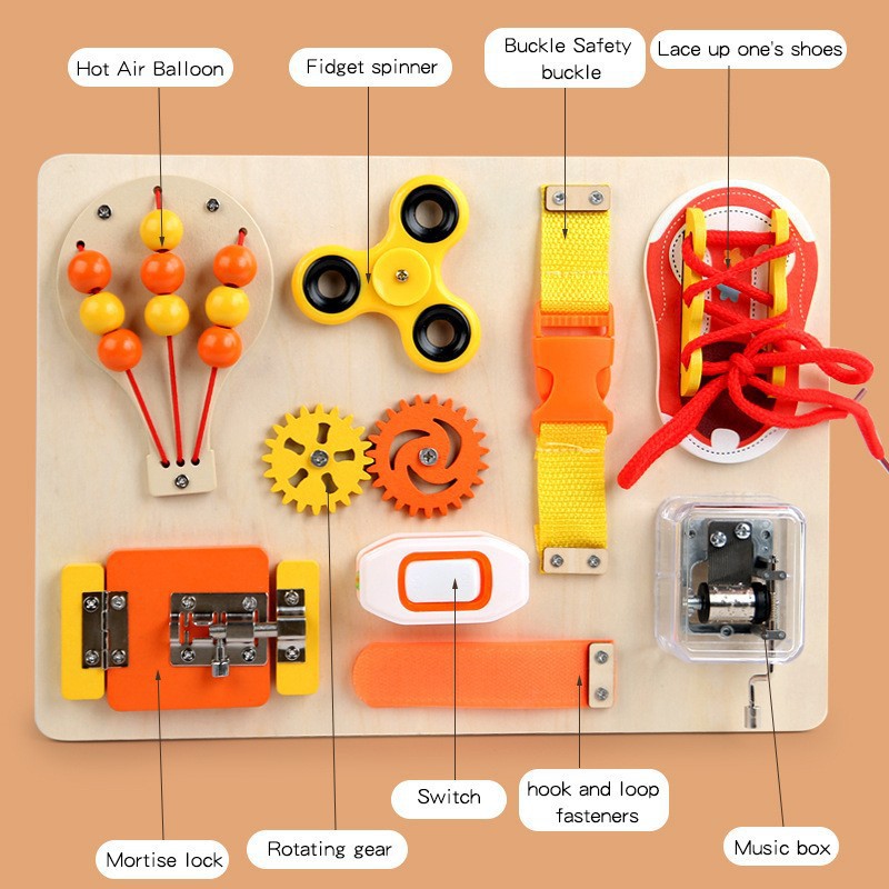 JXD Cross-border Explosions Busy Board Learning Life Knowledge DIY3 5-7 Years Old Sensory Education Wooden Educational Toys