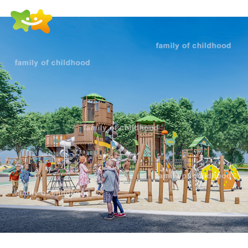 Tree House Outdoor Kids Playground Climbing Structures Outdoor Playground Equipment