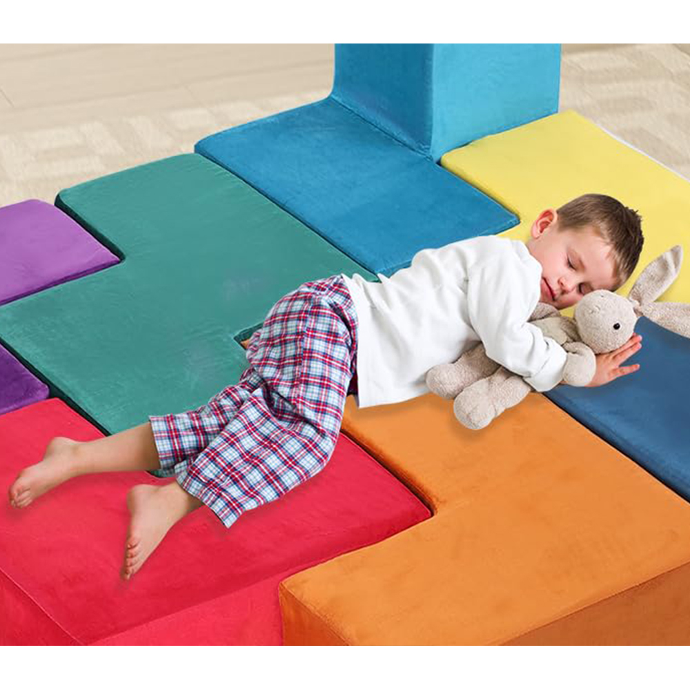 Stackable Soft Toy Foam Blocks For Kids DIY Construction Easy-to-Clean Play Couch With Sofa Design