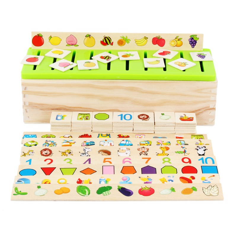 Wooden Montessori Sorting Box New Educational Toys for Preschool Kindergarten Autism Toys for Motor Skills STEM Learning EN71