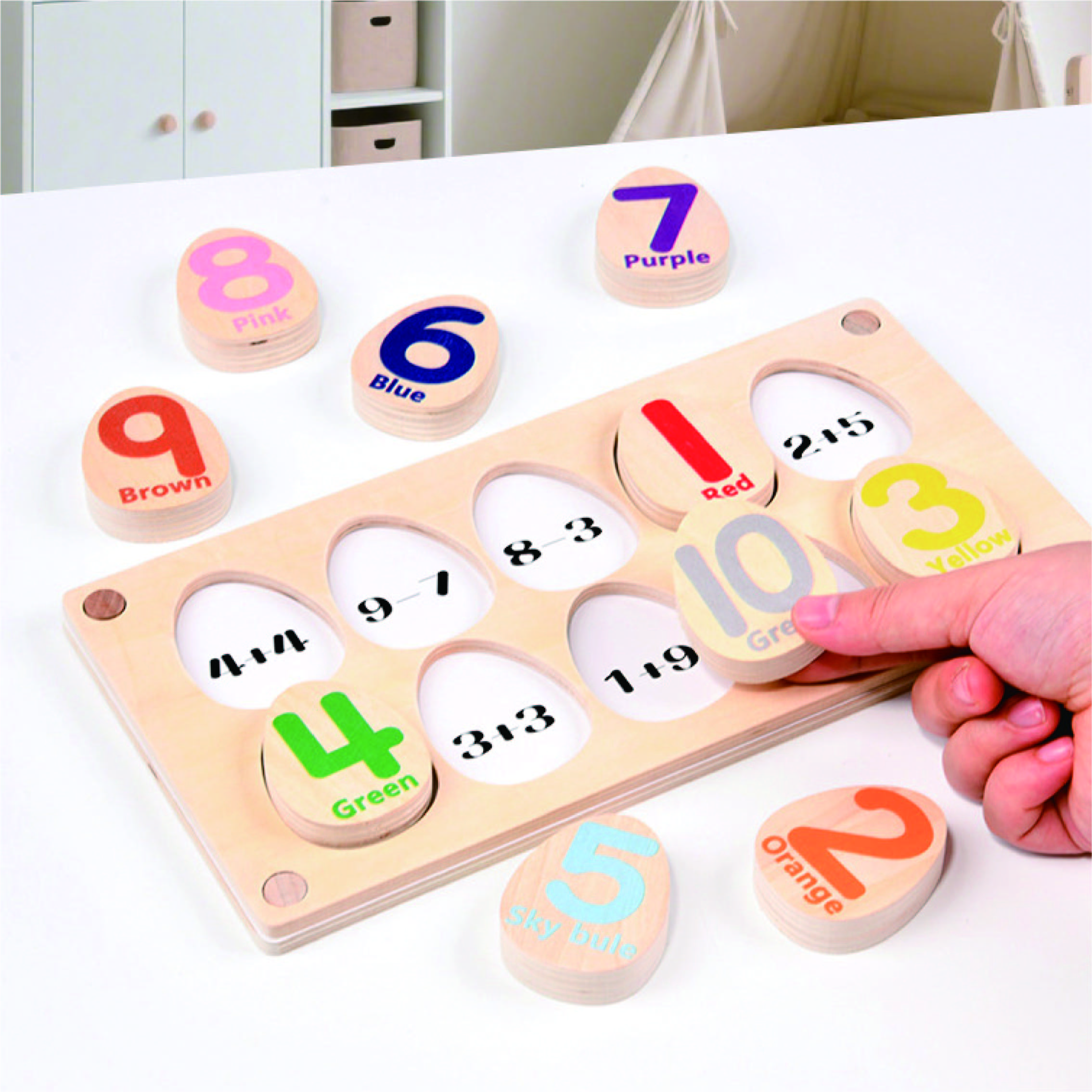 Children Wood Shape Matching Toy Building Blocks Smart Eggs Know Color Montessori Early Education 3 to 6 Years