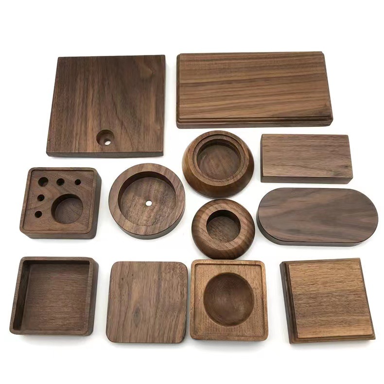 Walnut Wood CNC Custom Lathe And Milling CNC Part Wood Cutting Experts Wooden Display Base Parts