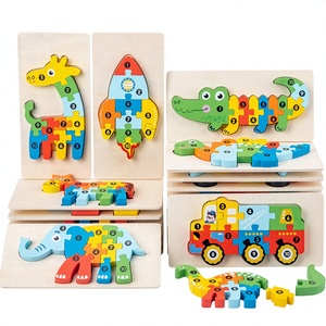 Educational Animal Wooden Puzzles for 3 Year Olds Montessori Toddler Toy Gift for Boys &amp; Girls Eco-friendly Improve Hand Skills