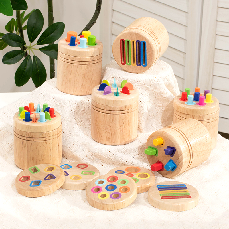 Montessori Geometric Shape Sorting Color Classification Matching Cup Sensory Coin Box Educational Toys For Kids Boys Girls
