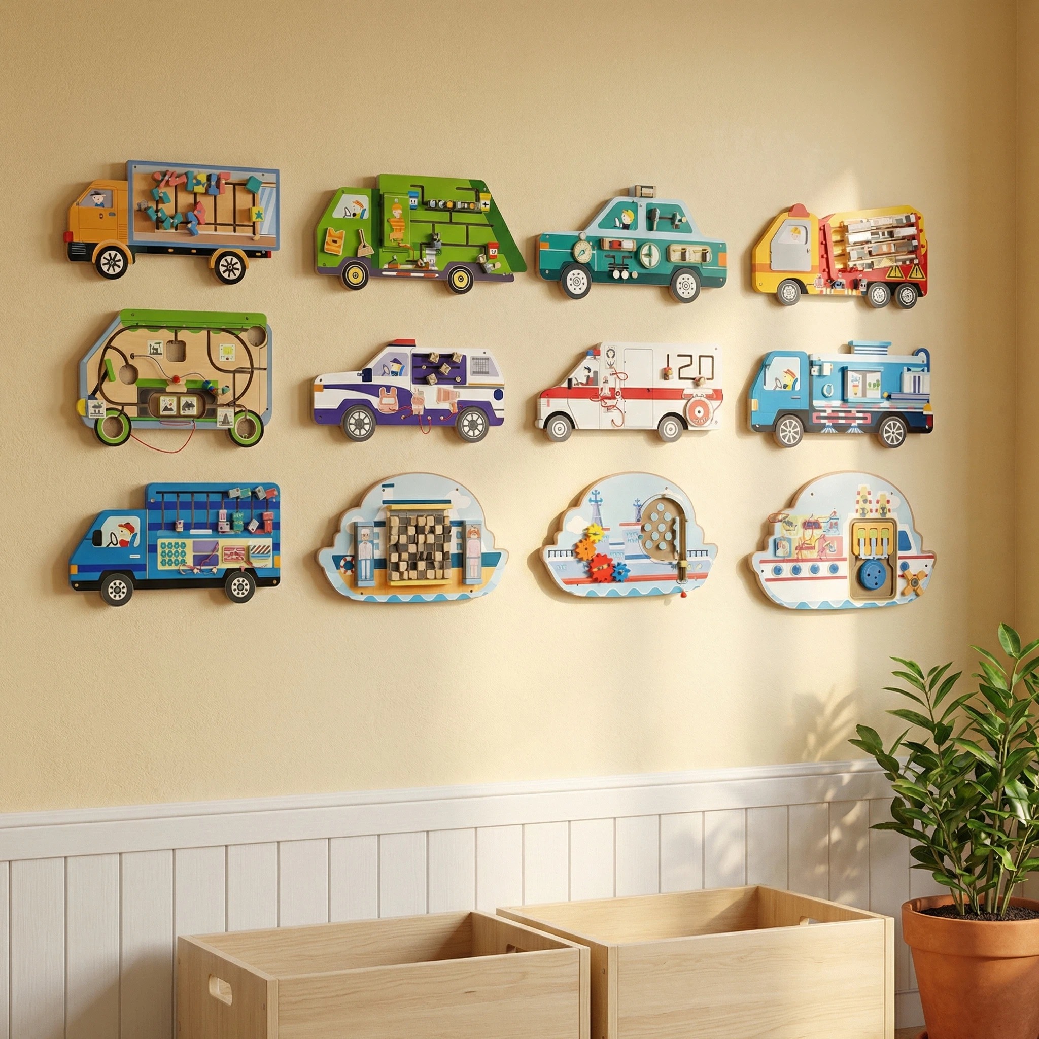 Wooden STEM Delivery Truck Educational Toy-Safe &amp; Non-Toxic Space-Saving Package Sorting &amp; Logistics Learning for Ages 2-13