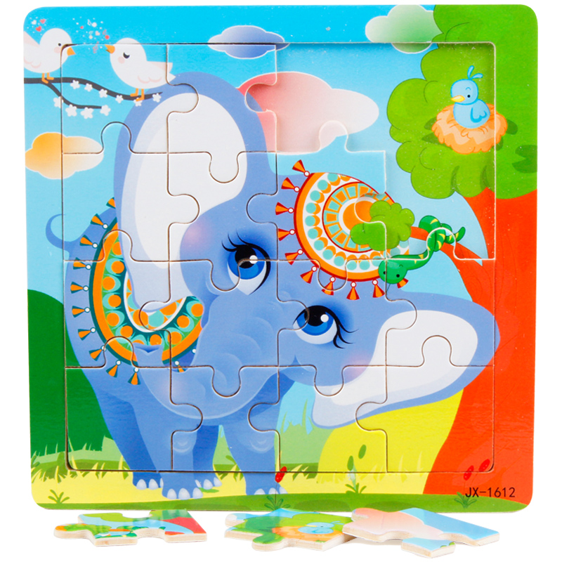 Wholesale 16Pcs Wooden Jigsaw Puzzle Games Animal Alphabet Number Cognition Educational Learning Toys For Kids Boys Girls