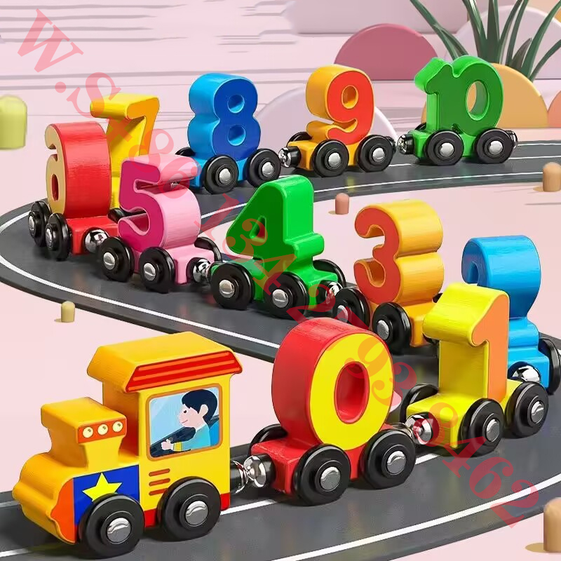 lz 4KMINI splicing 26 letters train wooden toy assembly train building blocks