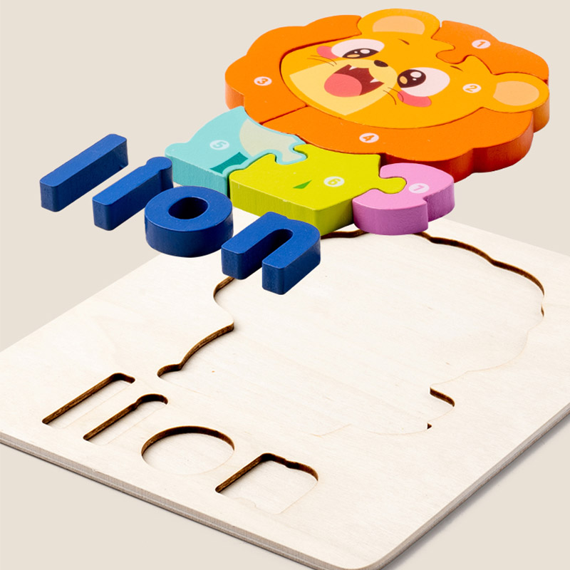 Children 3D Animal Traffic Jigsaw Puzzles Spell Alphabets Learning Blocks Board Games Educational Toys For Kids Boys Girls