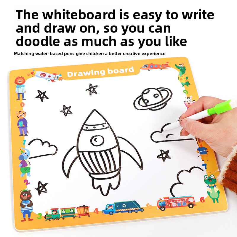 Double-sided Wooden Magnetic Fishing Sorting Game Educational Montessori Toy with Drawing Graffiti Back for Toddlers