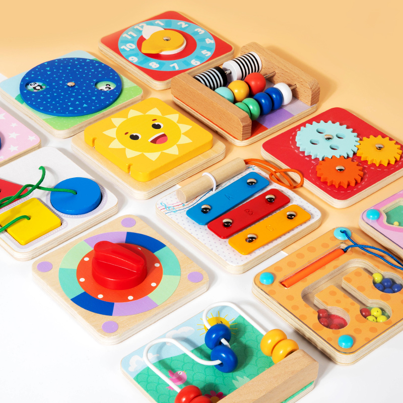 Montessori Busy Board Fine Motor Games Learning Life Skills Training Sensory Activity Educational Toys For Kids Boys Girls