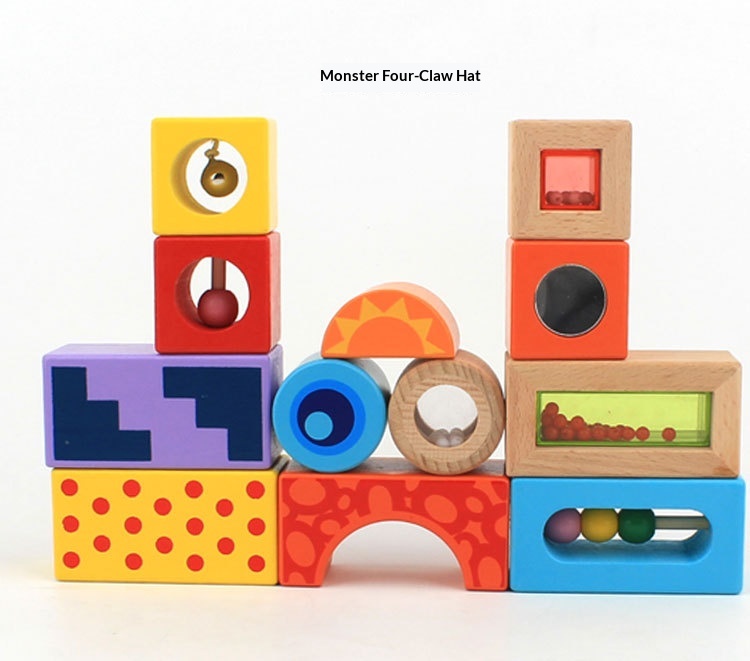 EICHHORN 40-Piece Wooden Sound Building Blocks Montessori Enlightenment Sensory Educational Toys for Early Childhood Education