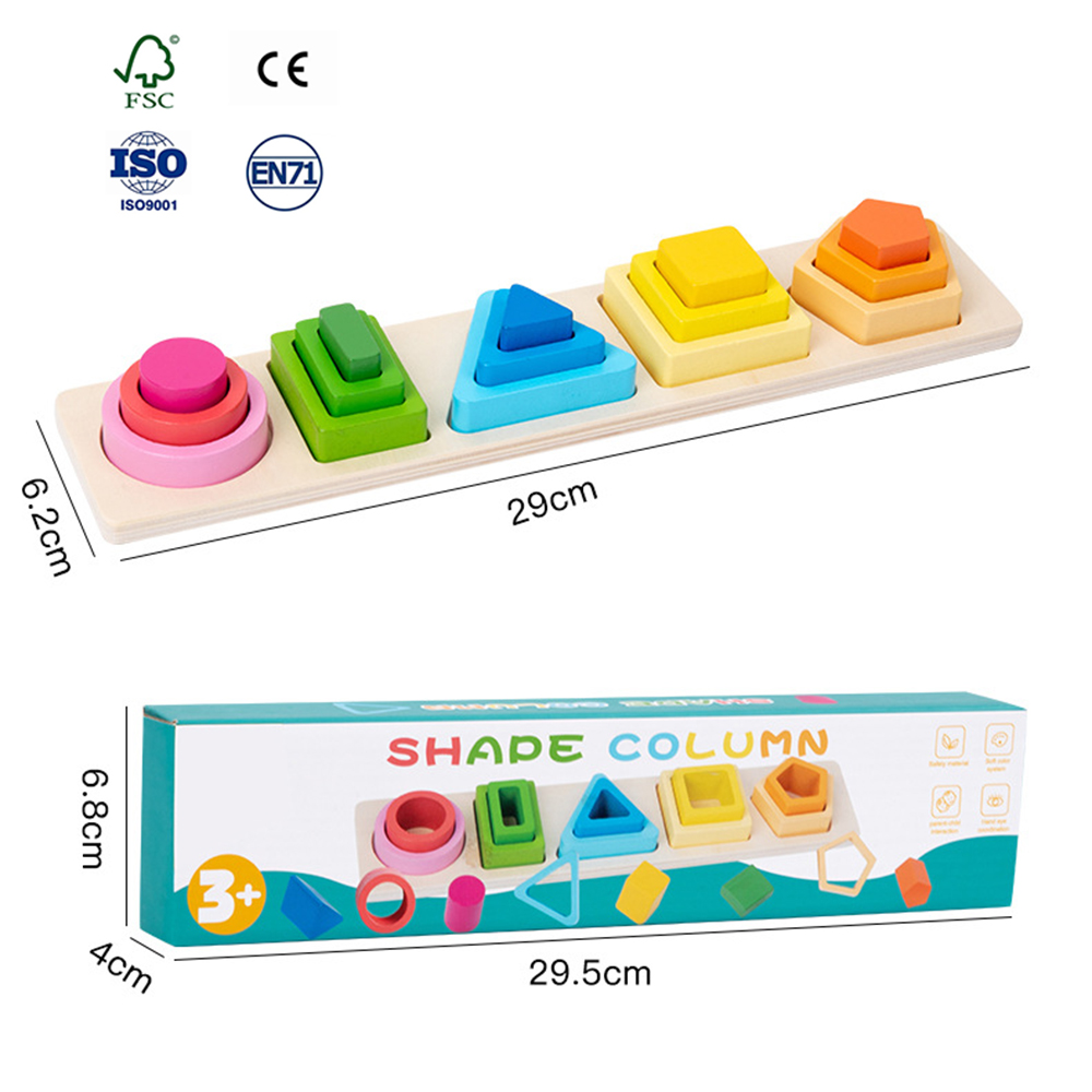 Montessori Toys for 1 2 3 Year Old Boys Girls-Wooden Sorting Stacking Toys for Baby Toddlers Educational Shape Color Sorter