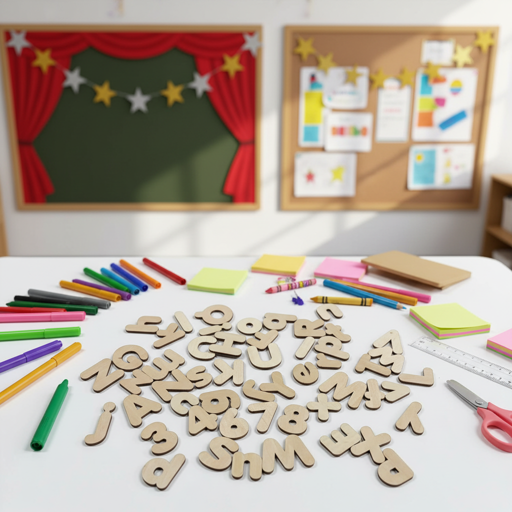 Wooden Alphabet Magnets Learning Set