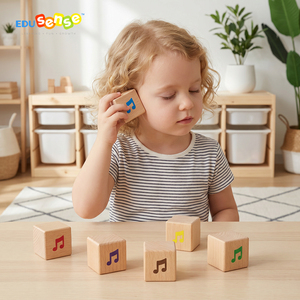 6 Different Ringing Bell Cubes Wooden Sensory Sound Blocks for 2 to 4 Years Musical Exploration &amp; Fine Motor Training