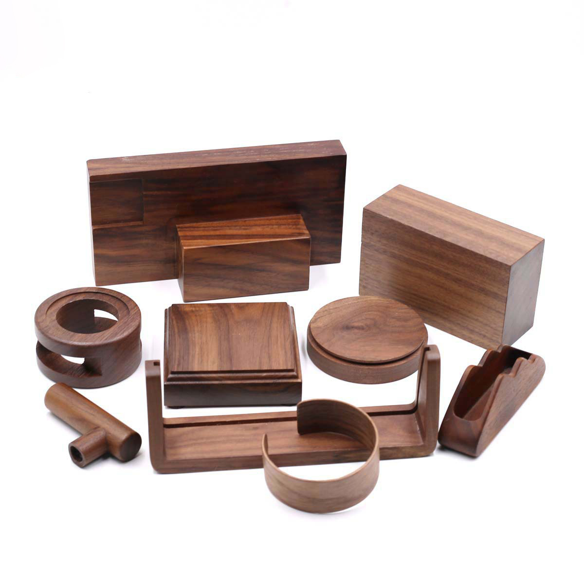 Walnut Wood CNC Custom Lathe And Milling CNC Part Wood Cutting Experts Wooden Display Base Parts