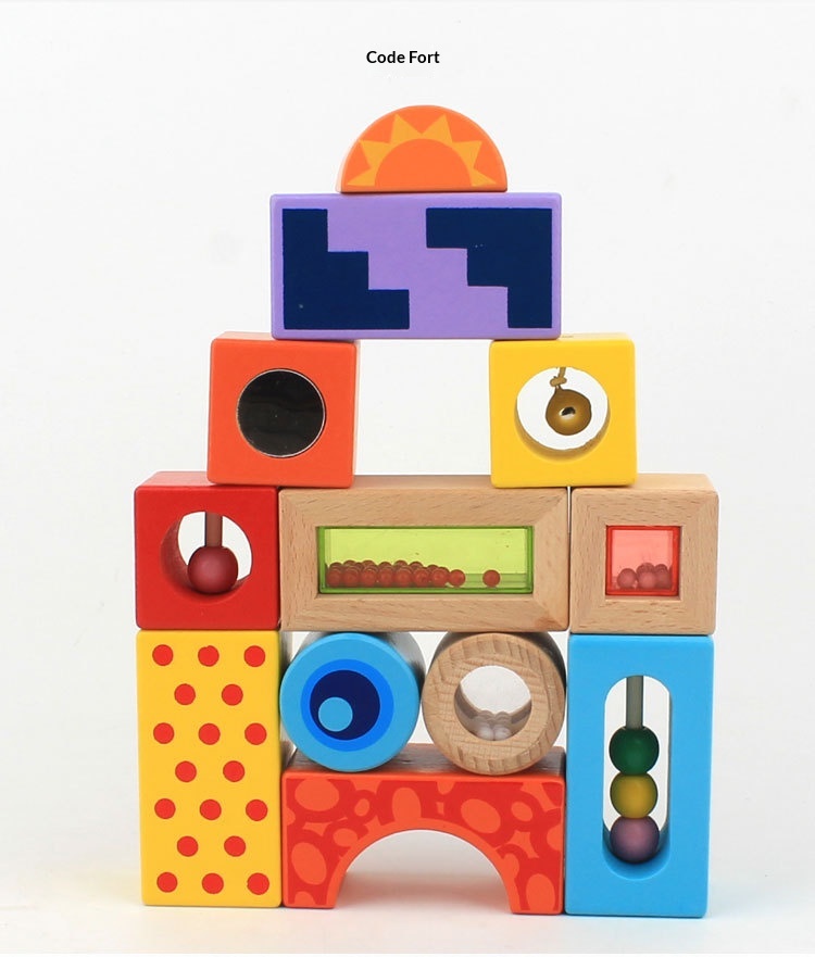 EICHHORN 40-Piece Wooden Sound Building Blocks Montessori Enlightenment Sensory Educational Toys for Early Childhood Education