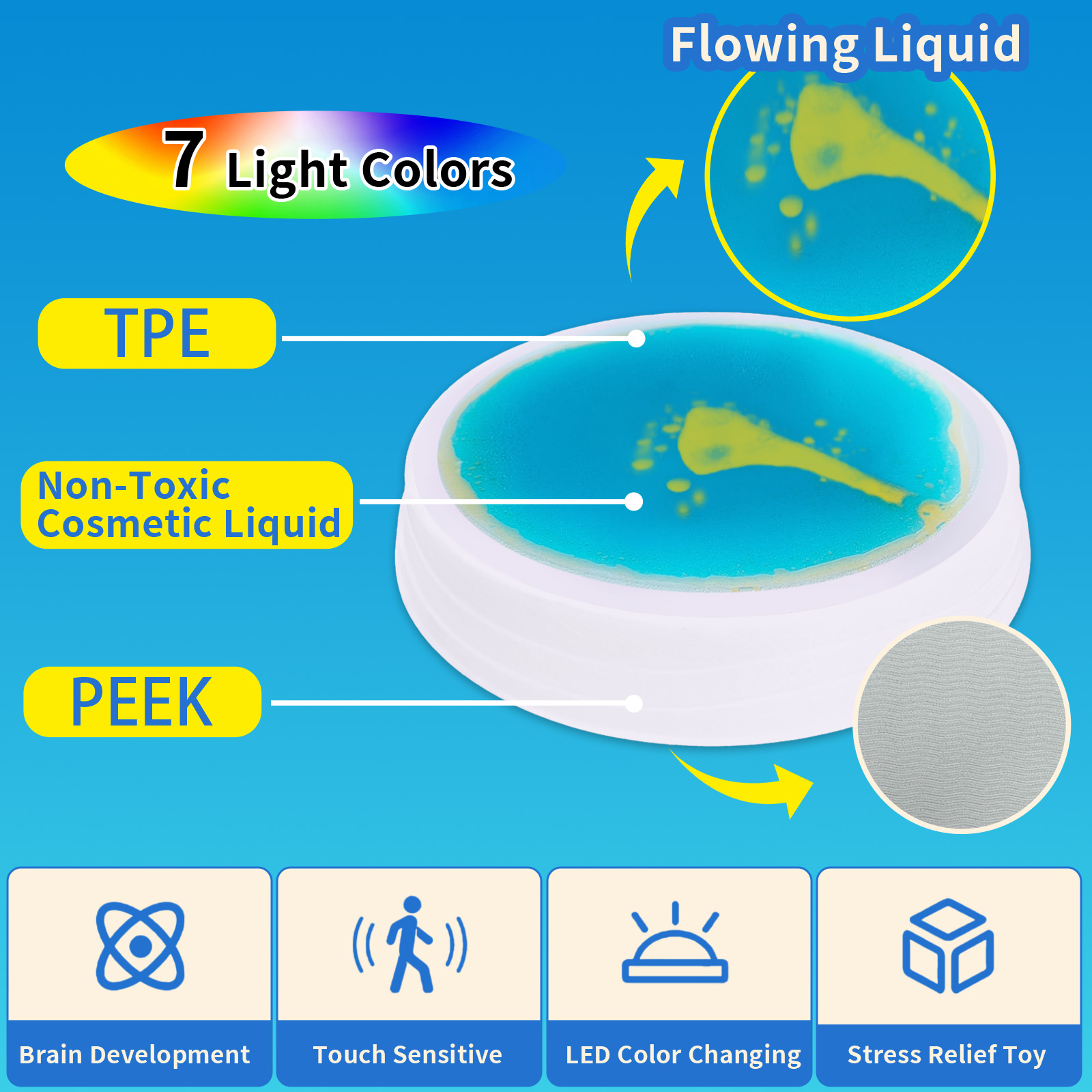 Top Seller Montessori Light Up Balance Stones Colorful PP &amp; TPE Toddler Early Education Sensory Training Toy For Ages 3-12