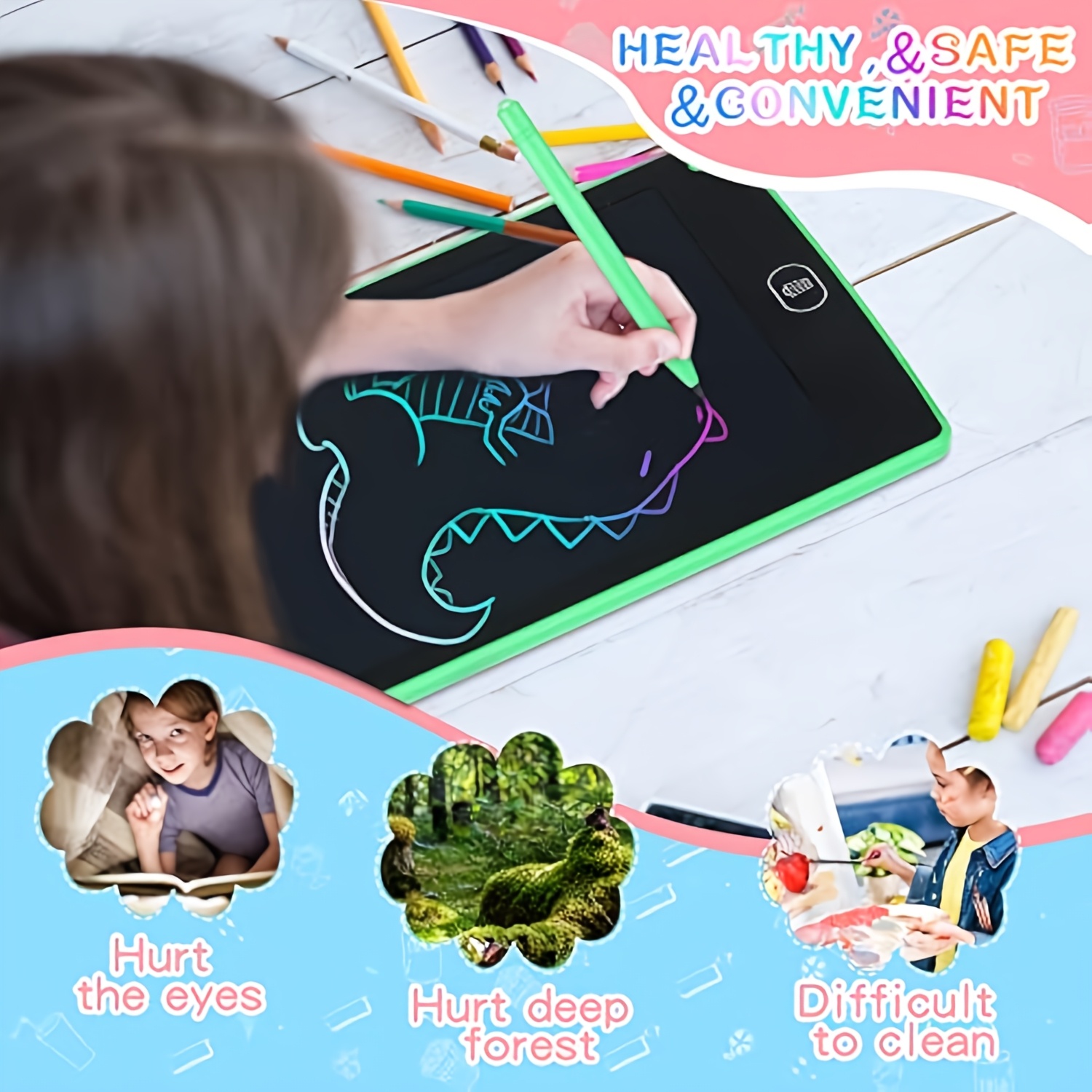 HX LCD Writing Board Portable Customizable Colorful Message Erasable Reusable Educational Toy Drawing Tablet LCD Drawing Board