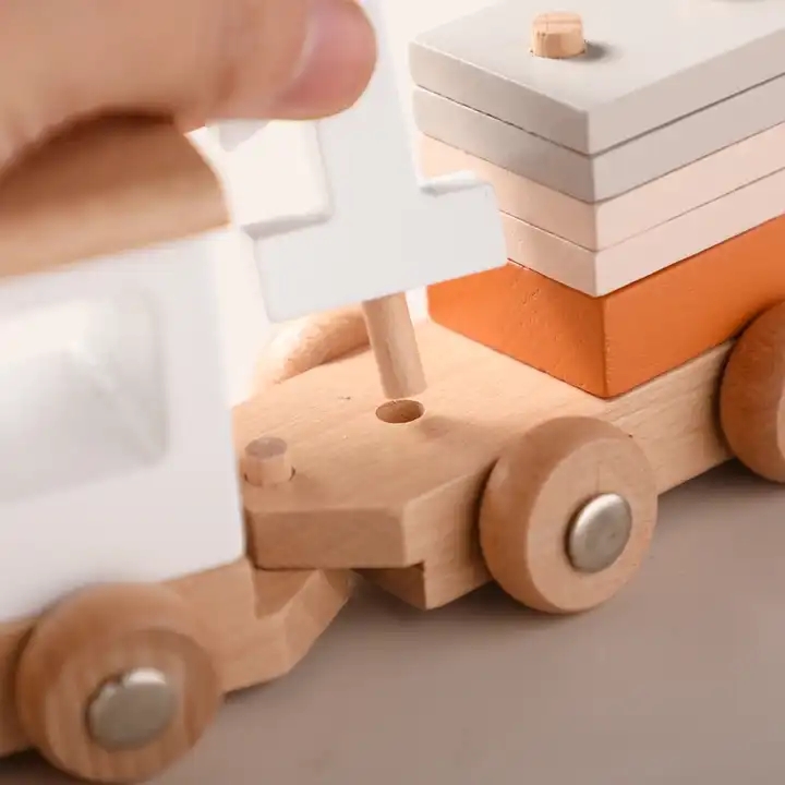 Wooden Number Train Building Blocks - Montessori-Inspired Stacking &amp; Counting Toy For Toddlers 1-5 Years, Birthday Gift