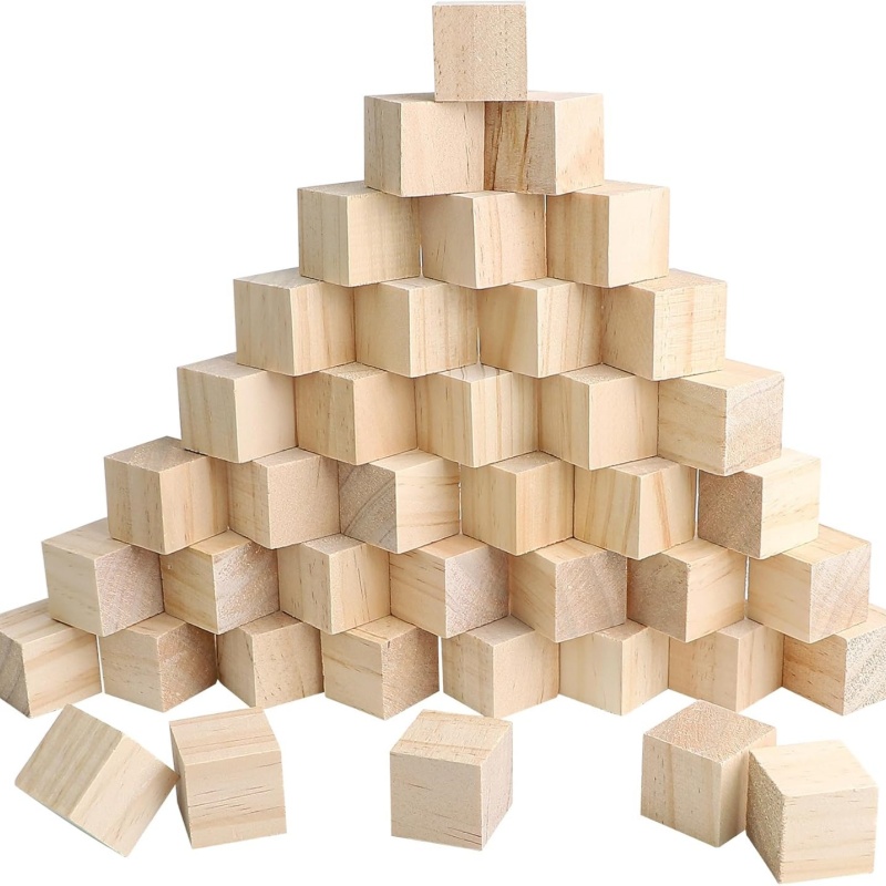 Unfinished Large DIY Wooden Cubes For Home Decor Blocks For Toy Whittling Natural Wood Blank With Engraving Pattern Model