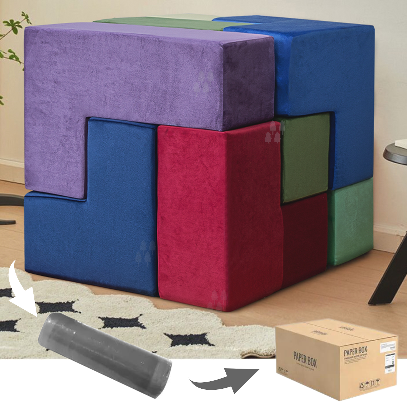 Modern Style Baby Soft Flannel Styrofoam Activity Cube Puzzle Toys For Children's Play Area In Bedroom &amp; Living Room