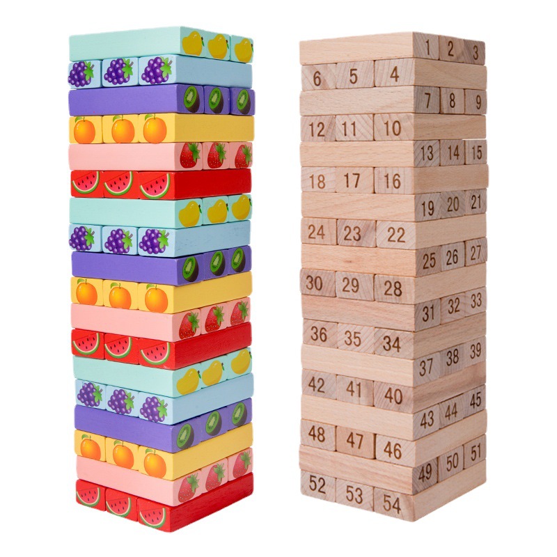 Educational Wooden Block Tower Game Classic Indoor and Outdoor Games Wooden Stacking Toys