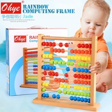 Beech Wood Ten-Frame Rainbow Calculation Frame