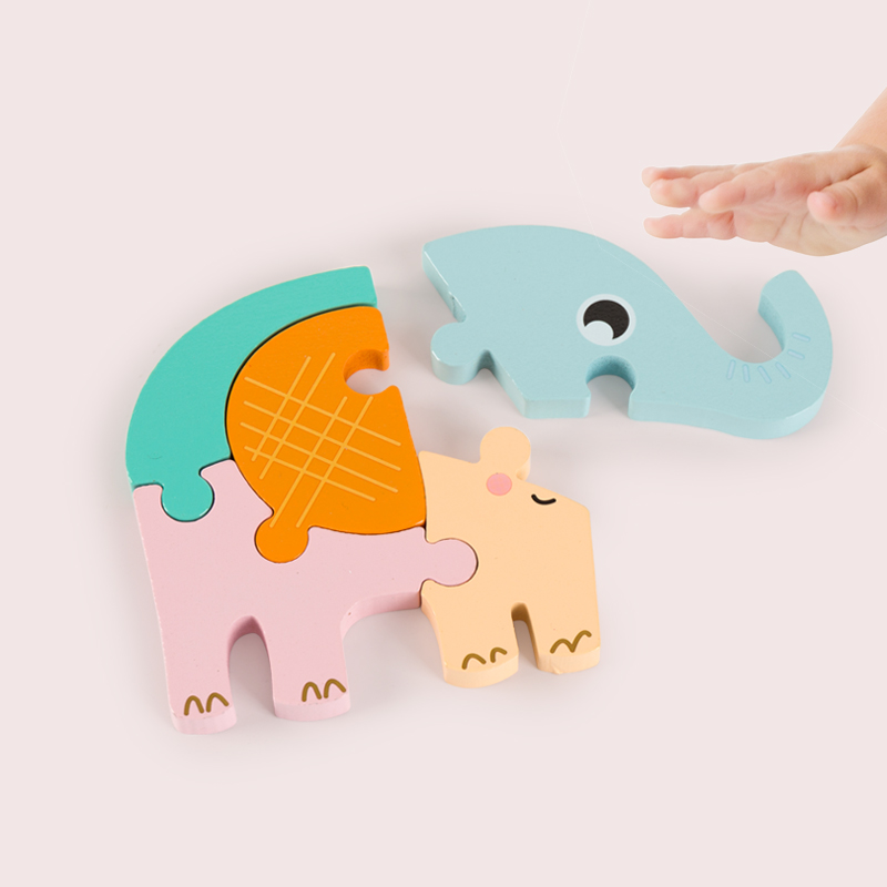 Wooden Chunky Puzzles for Toddlers Animal Vehicle Montessori Early Learning Educational Jigsaw Toys
