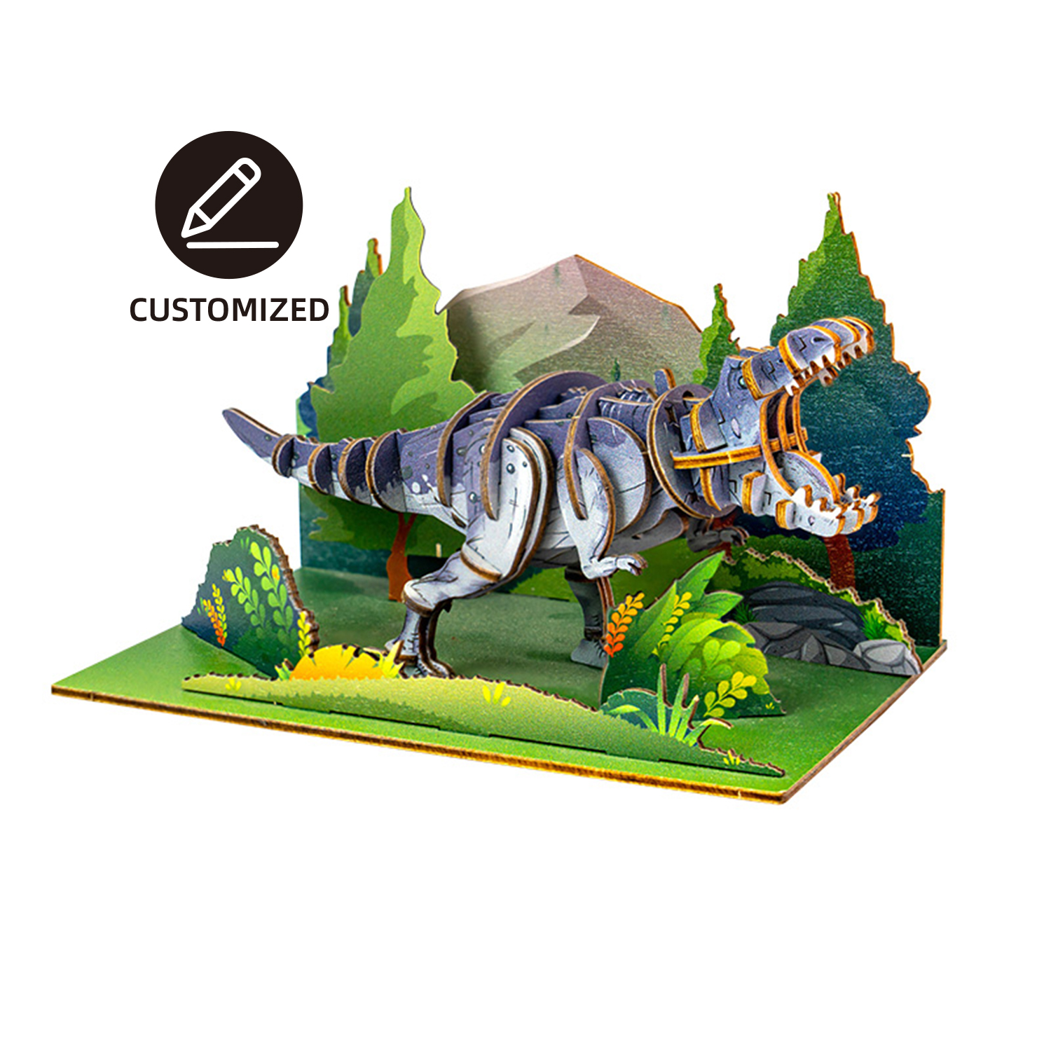 Factory Custom Wooden 3d Puzzle for Kids Colorful Wooden Models Postcards Kits DIY Wooden Puzzles Stem Toys