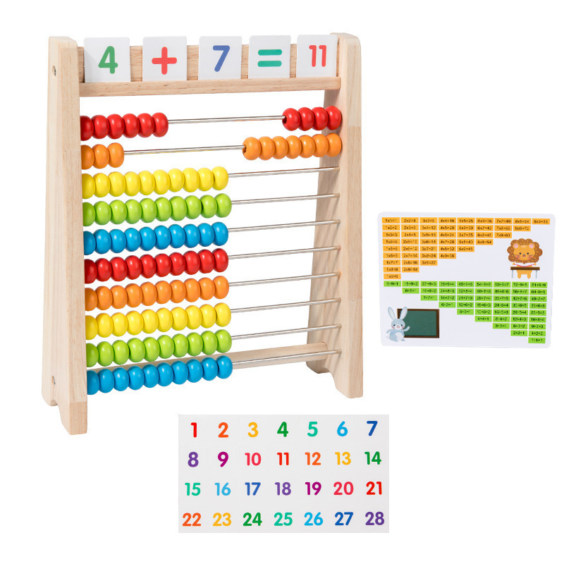 Wooden Abacus for Kids Educational Preschool Math Learning Toy for Baby Age Range Math Manipulatives Games