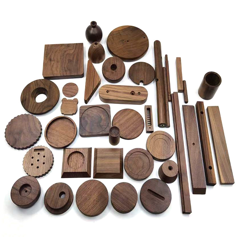 Walnut Wood CNC Custom Lathe And Milling CNC Part Wood Cutting Experts Wooden Display Base Parts
