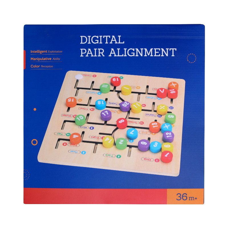 Maze Wooden Puzzle Toy Mobile Matching Digital Alphabet Cognitive Three-dimensional Building Blocks Walking Beads EN71 Certified