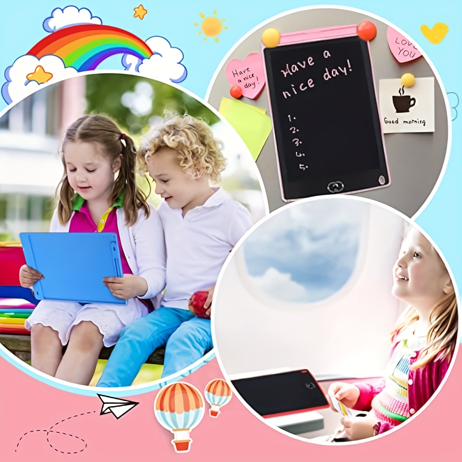HX LCD Writing Board Portable Customizable Colorful Message Erasable Reusable Educational Toy Drawing Tablet LCD Drawing Board