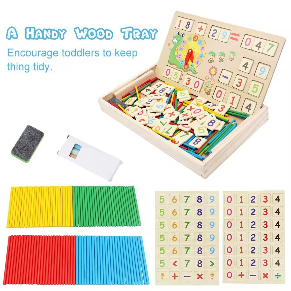 Montessori Children Wooden Math Teaching Aids Digital Baby Educational Puzzle Learning Counting Sticks Toys For Kids Boys Girls