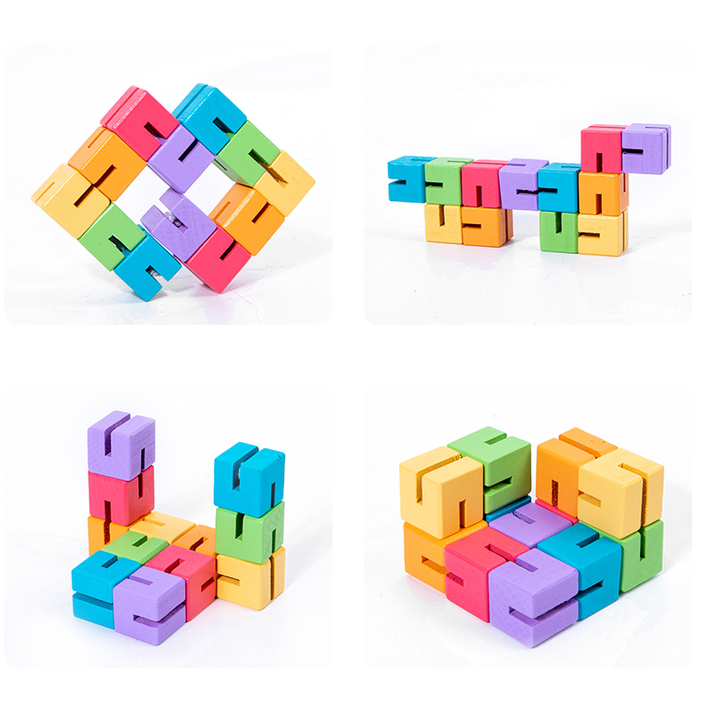 Children's Wooden 3D Building Block Puzzle for Developing Logical and Spatial Perception Skills Educational Toy