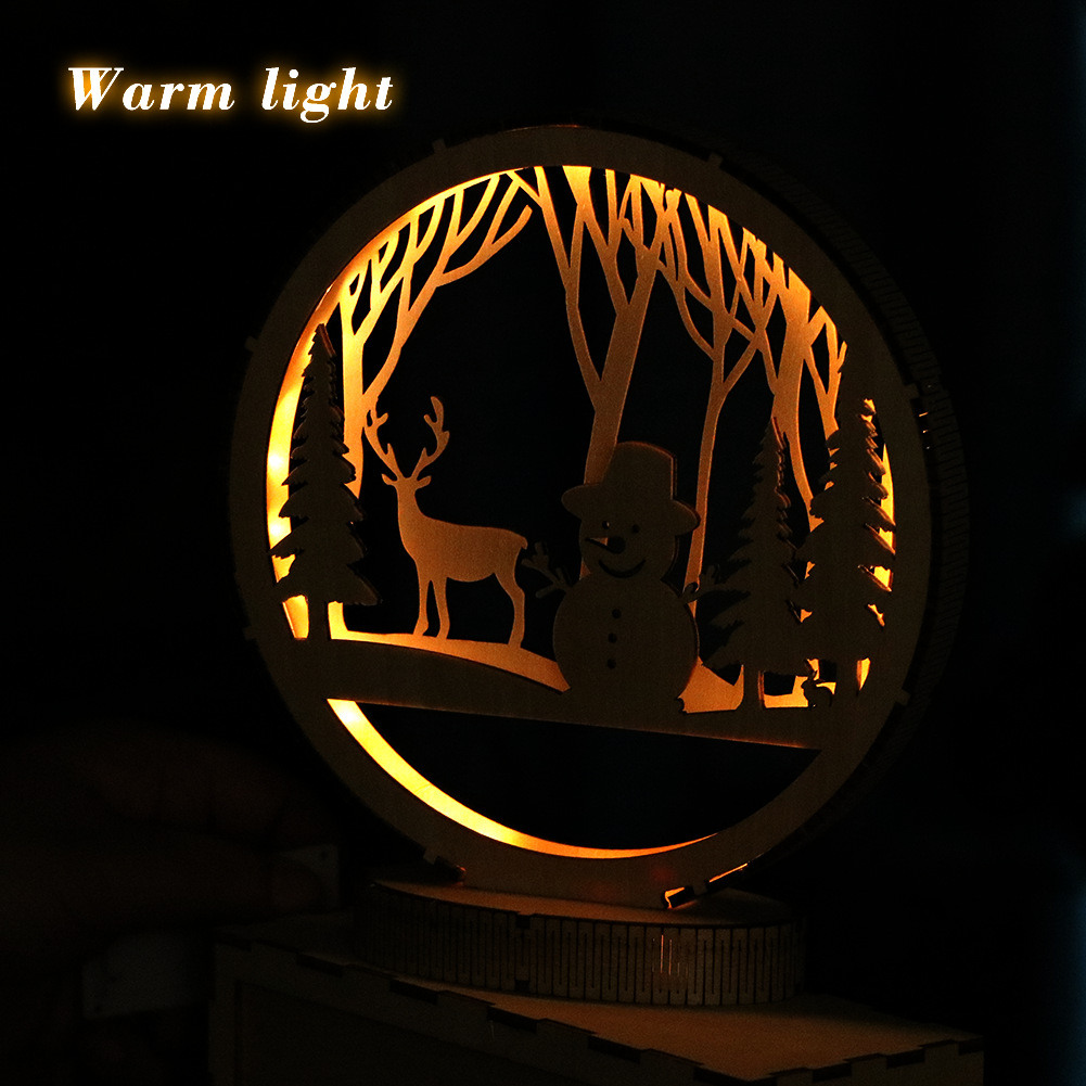 Wholesales DIY 3d Wooden Puzzle for Adults Kids for Home Decor Christmas Gift Santa Snowman Decoration Lamp