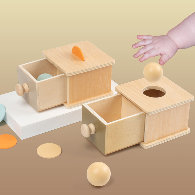 Montessori Coin Box Permanence Learning Math Wooden Toys for 4 Years Kids Preschool Iron Toy Educational Set