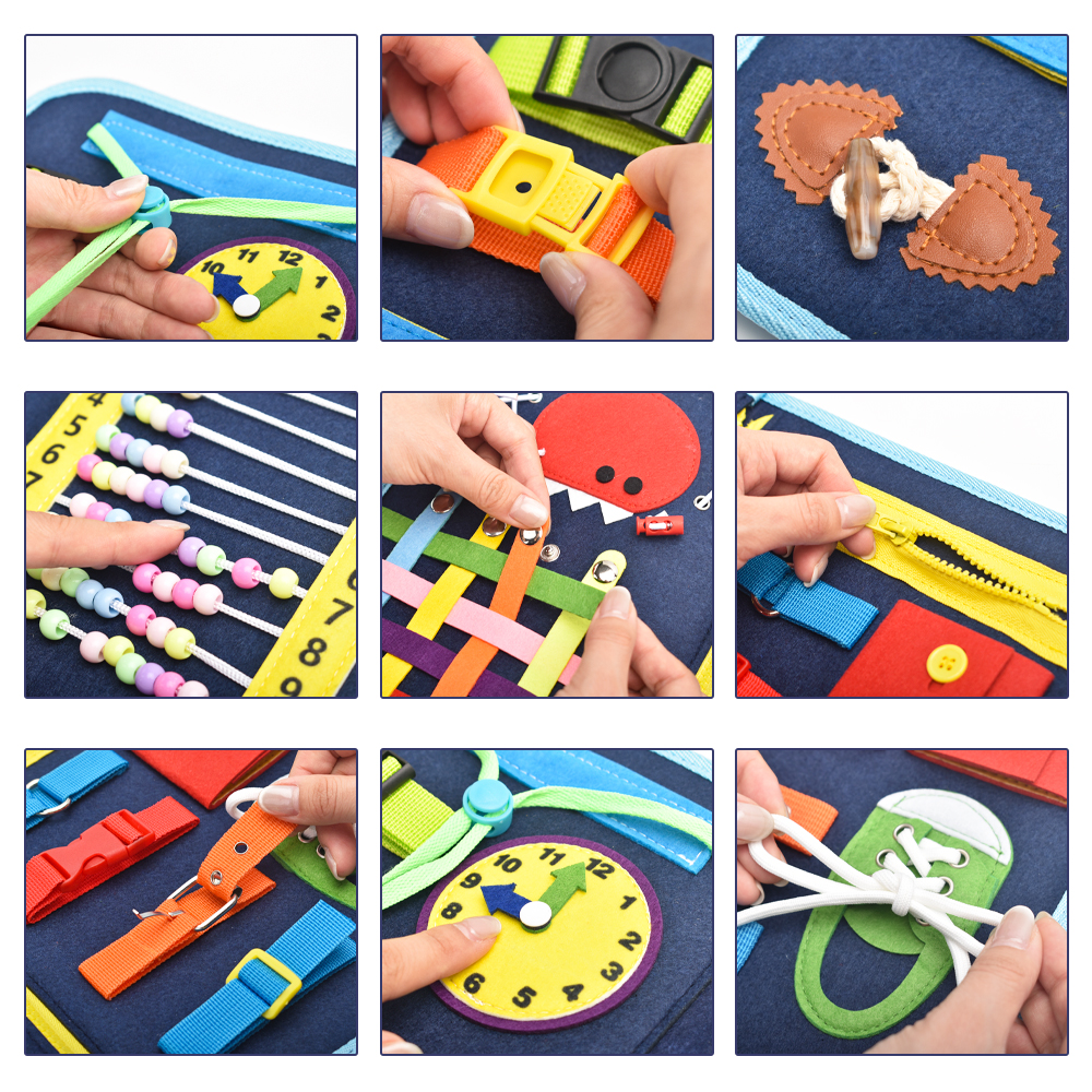 Customized Resources Teaching Early Education Montessori Toys Felt Busy Board