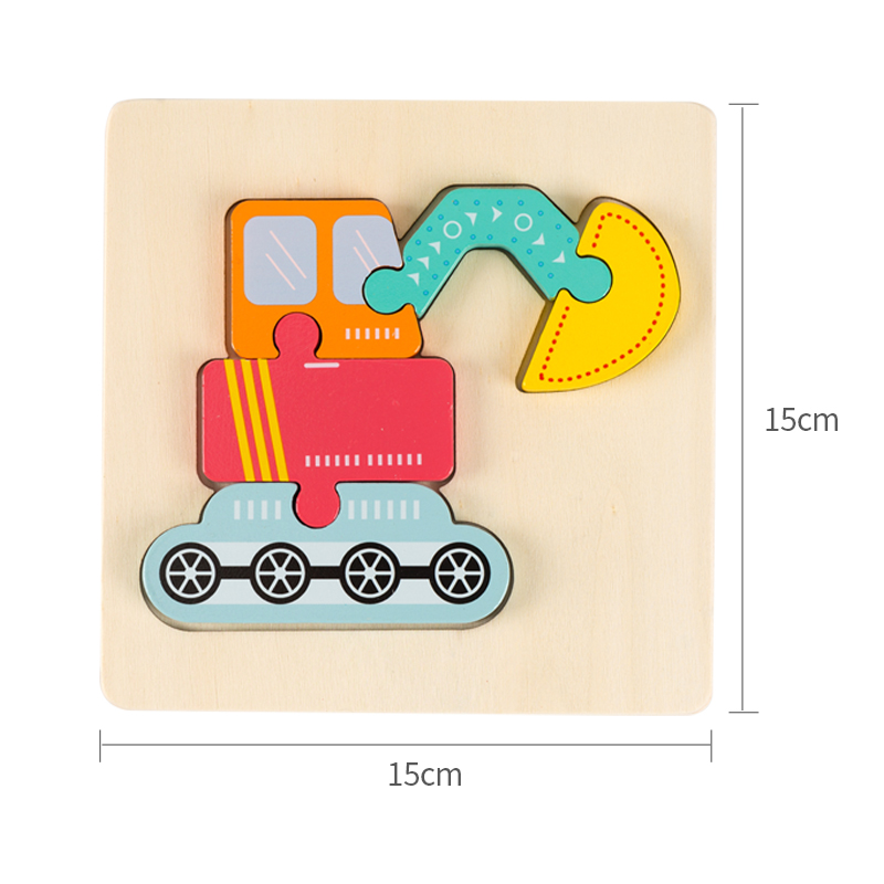 Wooden Chunky Puzzles for Toddlers Animal Vehicle Montessori Early Learning Educational Jigsaw Toys
